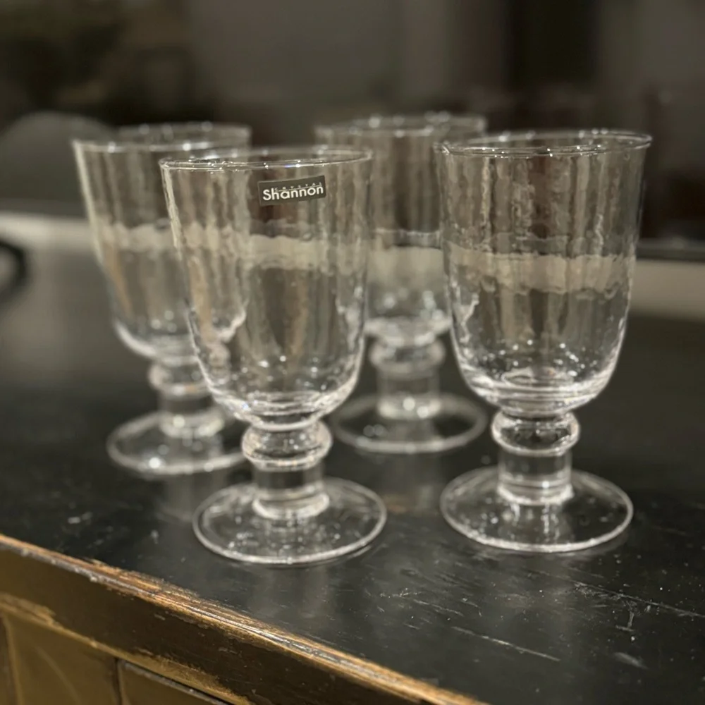 Rare set off 4 Shannon Crystal Stemless  goblets